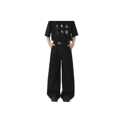 KEIRANDUN Черные Унисекс Джинсы