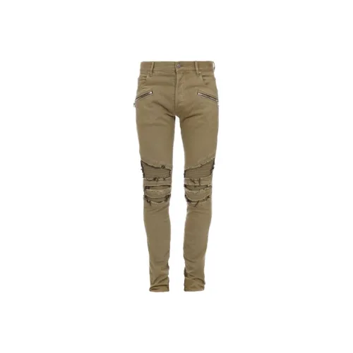 BALMAIN Хаки Мужские Джинсы