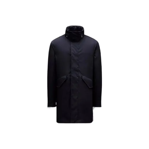 MONCLER Темно-синий синий мужской тренч