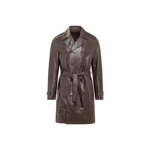 SALVATORE SANTORO Коричневый Мужская Кожаная Куртка