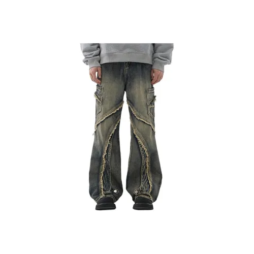 MASHAO Джинсы Мужские Винтажные Синие