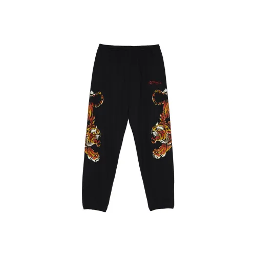 Ed Hardy Штаны с манжетами Повседневные брюки Мужские Черные