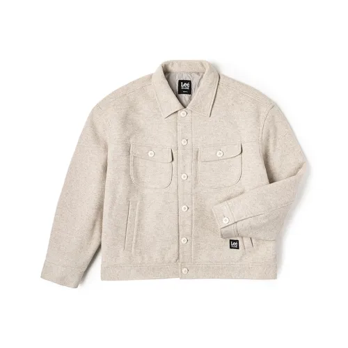 Lee FW24 Хлопковый пуховик унисекс овсяного серого цвета