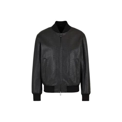 EMPORIO ARMANI Кожа Куртка Мужская Черная
