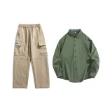 Хаки брюки + армейская зеленая рубашка