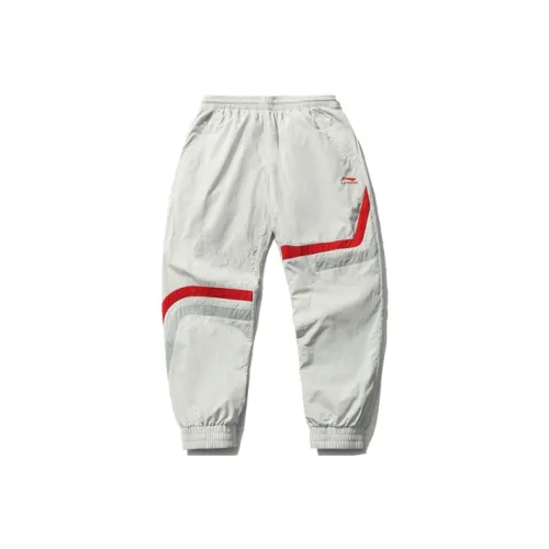 LINING Sports Fashion Collection Белые Мужские Вязаные Тренировочные Штаны