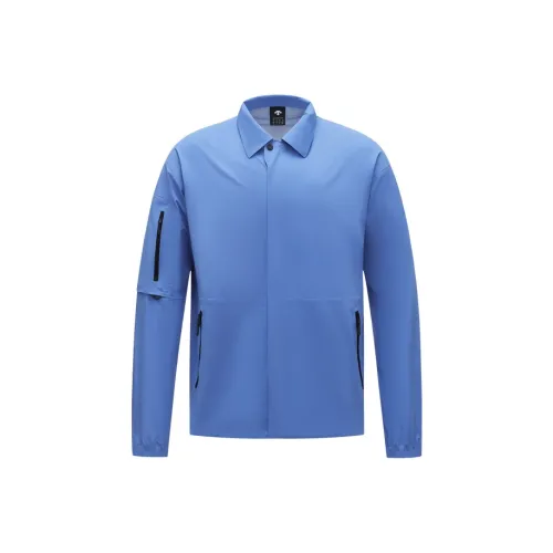 DESCENTE BLEU Спортивная ткань трикотажная куртка мужская