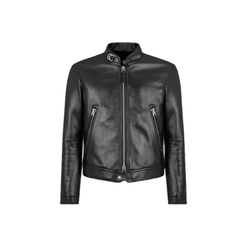 TOM FORD Кожа Куртка Мужская Черная