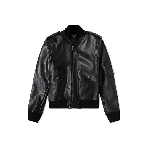 SAINT LAURENT FW22 Кожаная куртка мужская черная