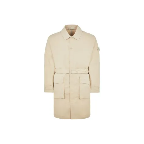 STONE ISLAND 704f1 Водонепроницаемый хлопок Canva Куртки Пальто Мужской Экрю