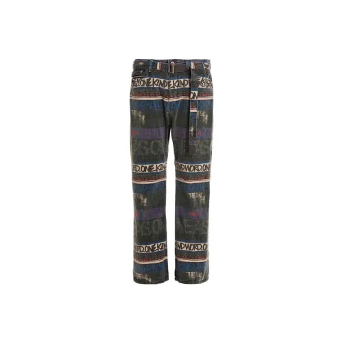 Sacai совместный бренд Многоцветные Мужские Джинсы