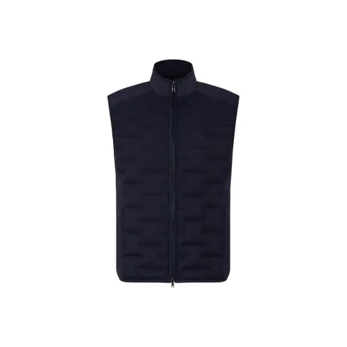 BOGNER Однотонный Воротник-стойка Молния Welted Без рукавов Пуховик Мужской Морской синий