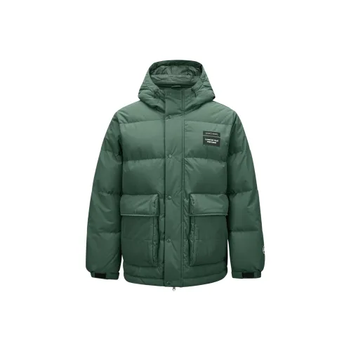 Skechers Basic Sports Series Пуховик Мужской Кустарниковый Зеленый