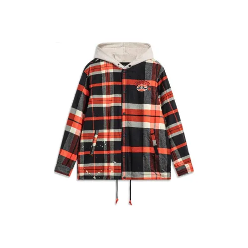 LINING Badfive Пуховая куртка Мужская Красная Черная Клетка