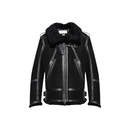 Alexander McQueen Черные Мужские Кожаные Куртки