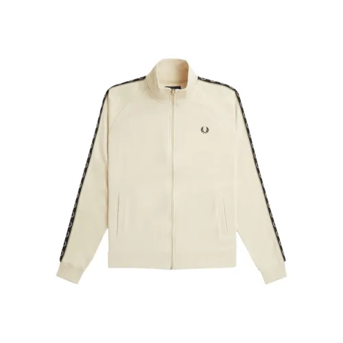 FRED PERRY Контрастная лента дорожка куртка куртки и пальто мужской белый
