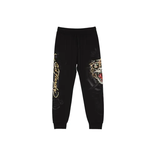 Ed Hardy Штаны с манжетами Повседневные брюки Унисекс Черный