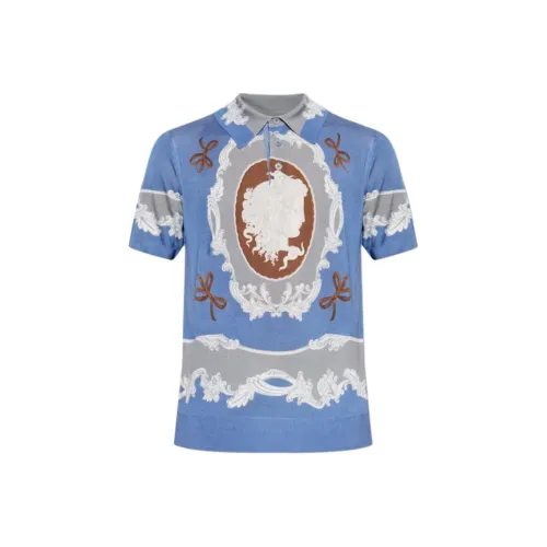 VERSACE Мужская поло рубашка синего цвета