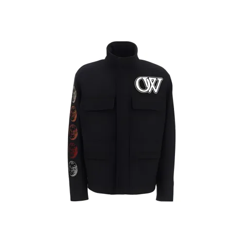 Off Белый Черный Мужские Куртки