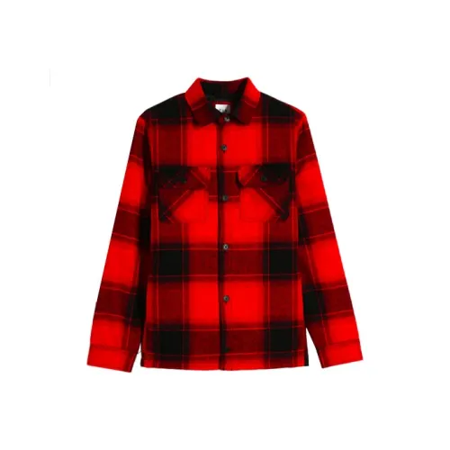 GAP Хлопковый пуховик Мужской Черный Красный Клетка