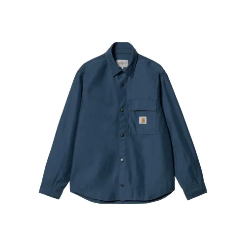 Carhartt WIP Hayworth Рубашка Куртка Куртки Пальто Мужской Морской Синий