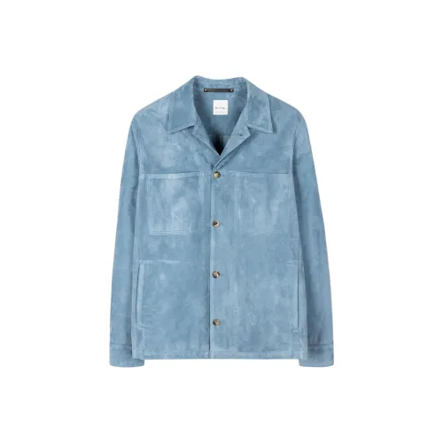 Paul Smith Кожа Куртка Мужская Синяя