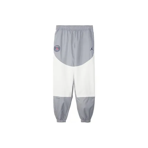 JORDAN Paris Saint Germain X Jordan Flight Серый Белый Мужские Вязаные Тренировочные Штаны