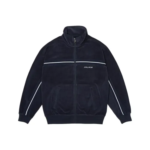 PALACE SS24 Rib Panel ZIP FUNNEL Куртки Пальто Унисекс Морской Синий