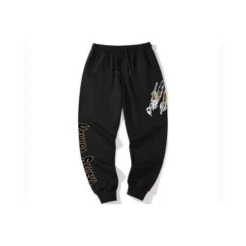 SANSYAS x HONGLIANZHIMENG Штаны с манжетами Повседневные брюки Унисекс Черный