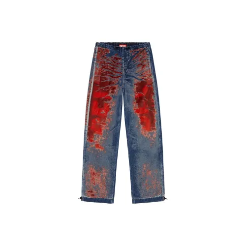 DIESEL SS24 Джинсы Мужские Синий Красный