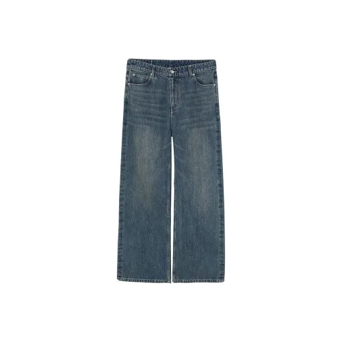 NANS STUDIO Джинсы Мужские Выстиранные Синий