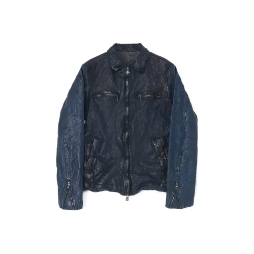 Yohji Yamamoto Синий Мужская Кожаная Куртка