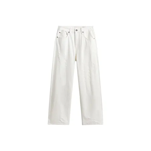 & V & Белые Унисекс Джинсы