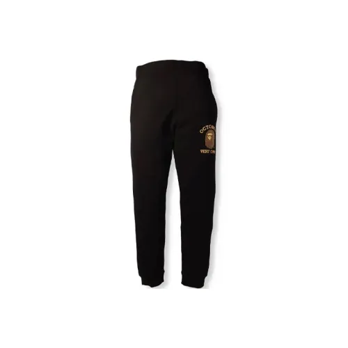 A BATHING APE Голова Series Черные мужские вязаные тренировочные брюки