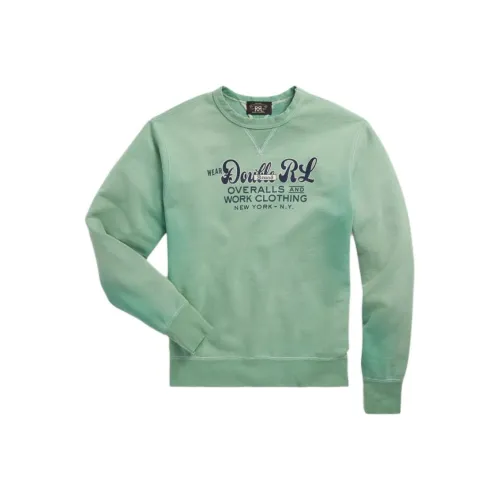 DOUBLE RL GARMENT DYED Логотип Флис Толстовка Мужской Зеленый