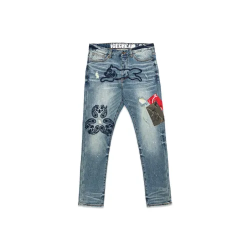 Мороженое Небесно-голубой Унисекс Джинсы