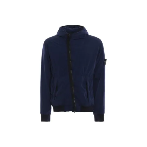 STONE ISLAND Хлопковый пуховик Мужской Синий