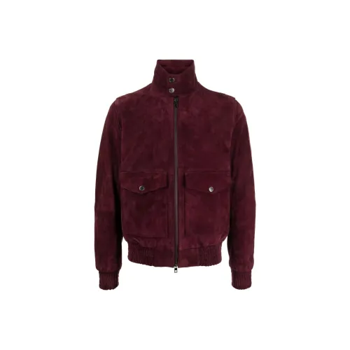 MICHAEL KORS FW23 Кожаная куртка мужская темно-красный