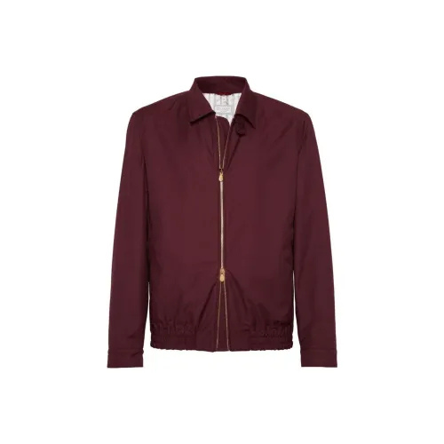 BRUNELLO CUCINELLI Темно-красный Мужские Куртки