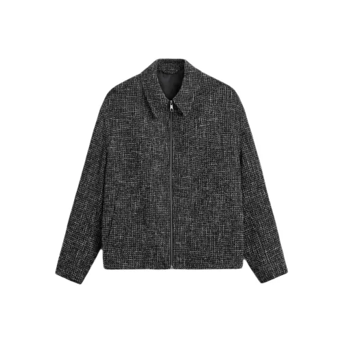 ZARA Куртки и Пальто Мужской Угольный Серый