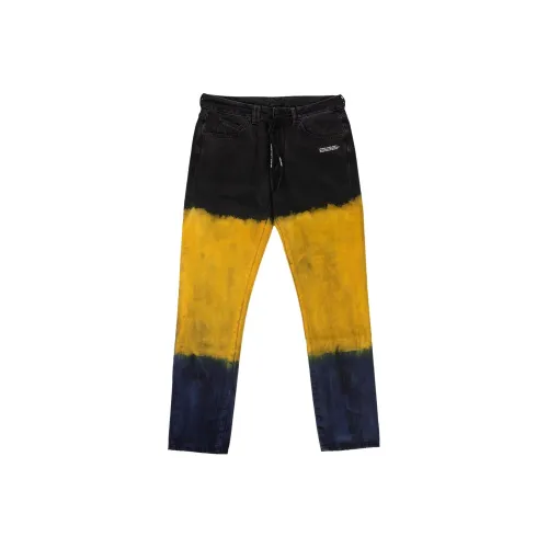 Off Белый Черный Мужские Джинсы