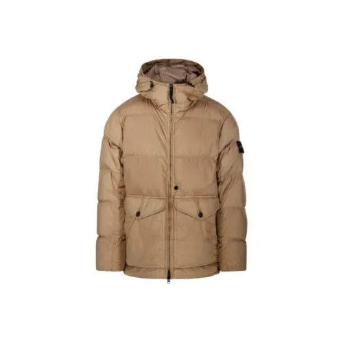 Stone Island Хлопковый пуховик Мужской Темно-Кофейный
