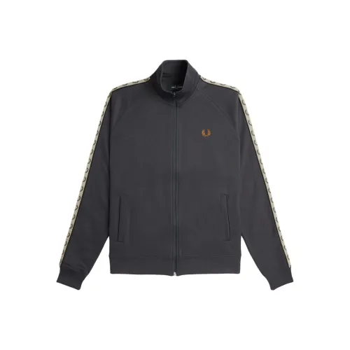 FRED PERRY Контрастная лента дорожка куртка куртки и пальто мужской черный