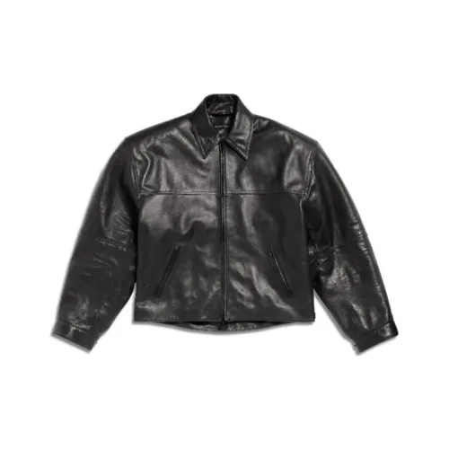 Balenciaga SS24 Кожа Куртка Свободного кроя Унисекс Коричневый