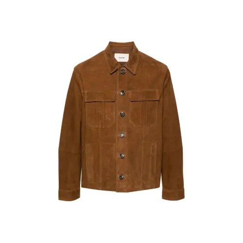 Zadig & Voltaire Коричневый Мужская Кожаная Куртка