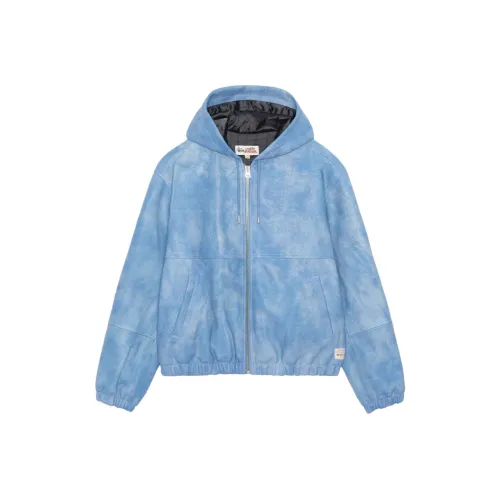 Stussy SS24 Work Куртка STONEWASH Кожаная Куртка Мужская