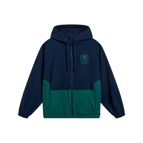 LINING Badfive Тренчкот Мужской Темно-морской Синий с A LUSH Зеленый Акцент