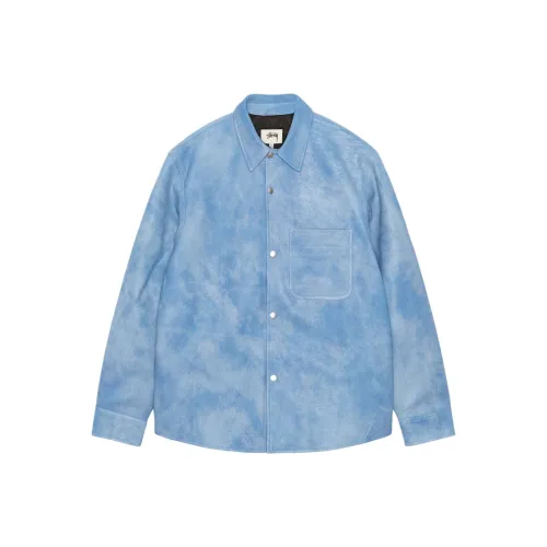 Stussy SS24 Кожа ОВЕРШИРТ Кожа Куртка Унисекс