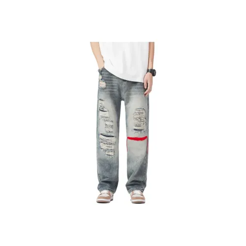 & V & Светло-синие Мужские Джинсы