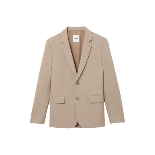 Sandro Шерсть Костюм Куртка Куртки Пальто Мужской Бежевый